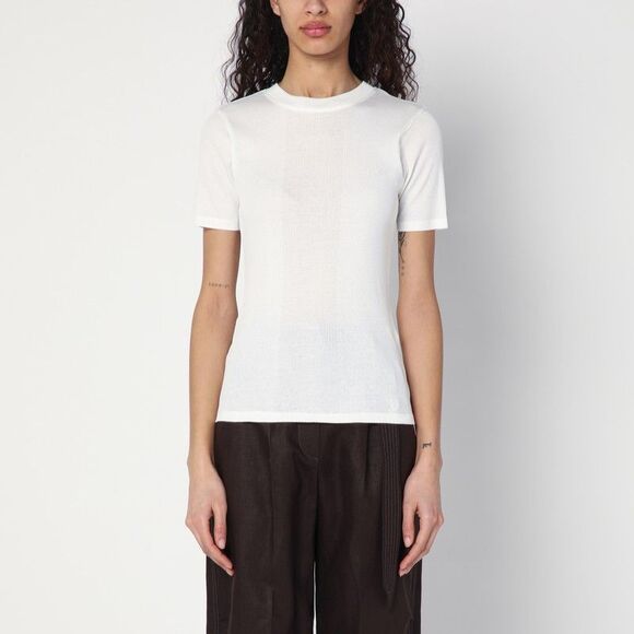 Loulou Studio Sweaters - Loulou Studio White Ribbed T-Shirt Women